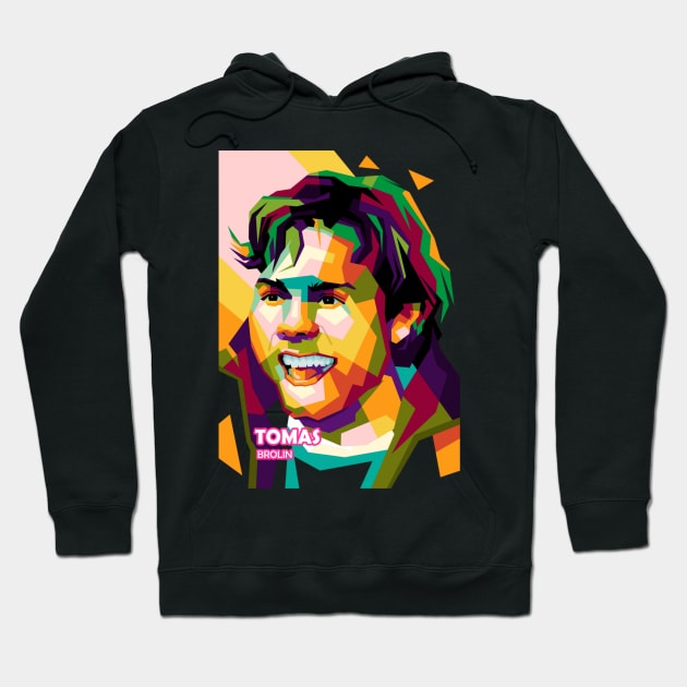 Tomas Brolin In Wpap Pop Art Hoodie by animaperio pixel retro